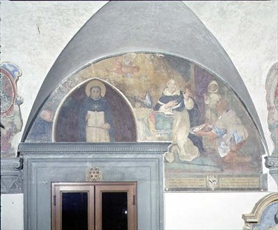 A Milagrosa Descoberta da Chave do Cinturão de Santo Antonino, lunette (fresco) de Fra (c.1387 1455) Angelico