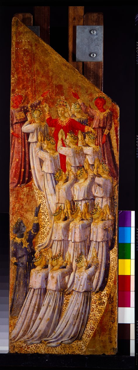 Dois painéis do Juízo Final mostrando a subida ao Céu e a descida ao Inferno (painel) de Fra (c.1387 1455) Angelico