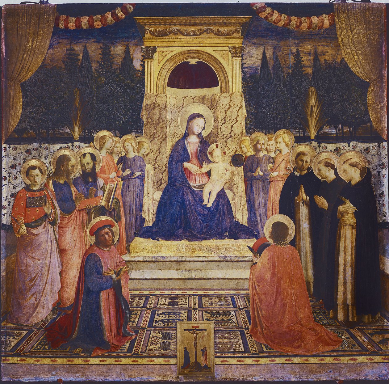 Altarpe de San Marco, cerca de 1438-1440 (tempera sobre painel de madeira) de Fra  Angelico