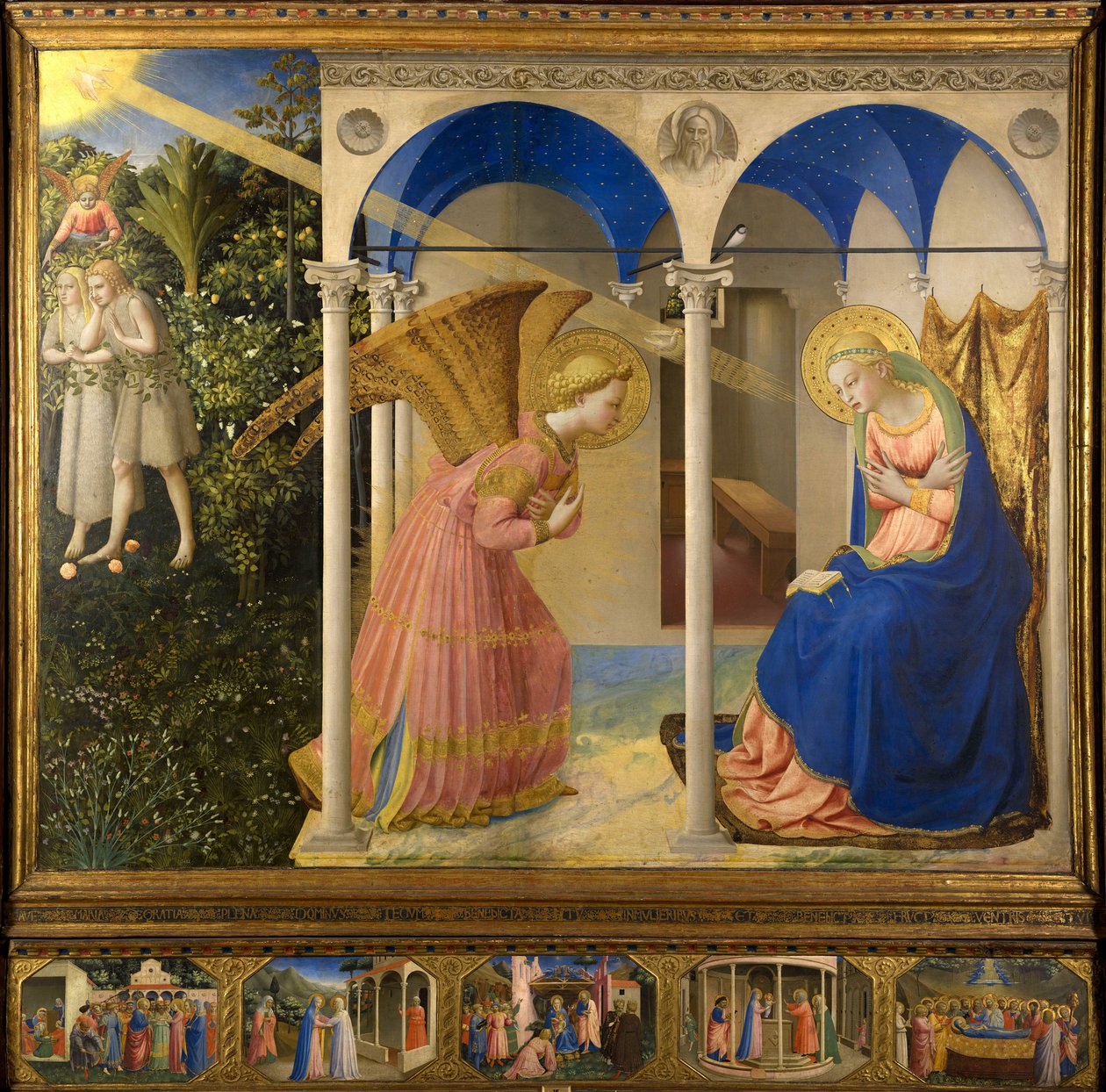 Angelico, Fra Giovanni, da Fiesole (ca. 1400-1455) The Annunciation Tempera on panel Renaissance 1430-1432 Itália, Florentine School Museo del Prado, Madrid 154x194 Pintura de Fra  Angelico