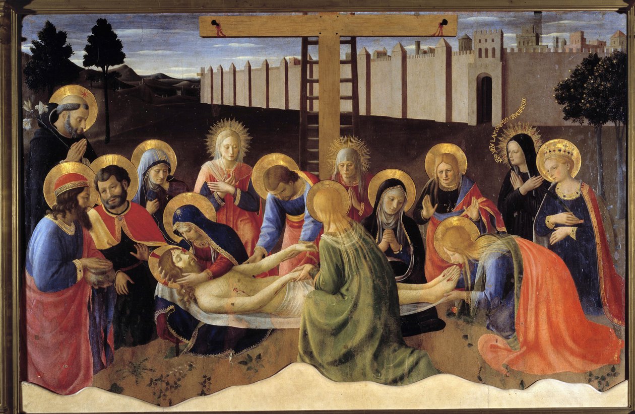 Deploração ou Lamento sobre o Cristo Morto (pintura) de Fra  Angelico