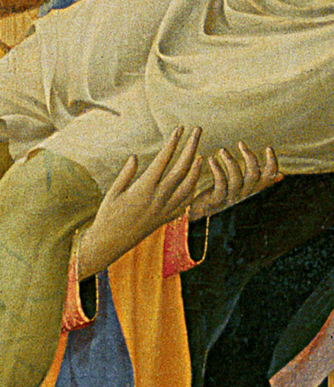 Detalhe do Altar de Santa Trinita, moldura e pináculos de Lorenzo Monaco (Piero di Giovanni) (c.1370-1425) concluído c.1434 (tempera e ouro no painel) de Fra  Angelico