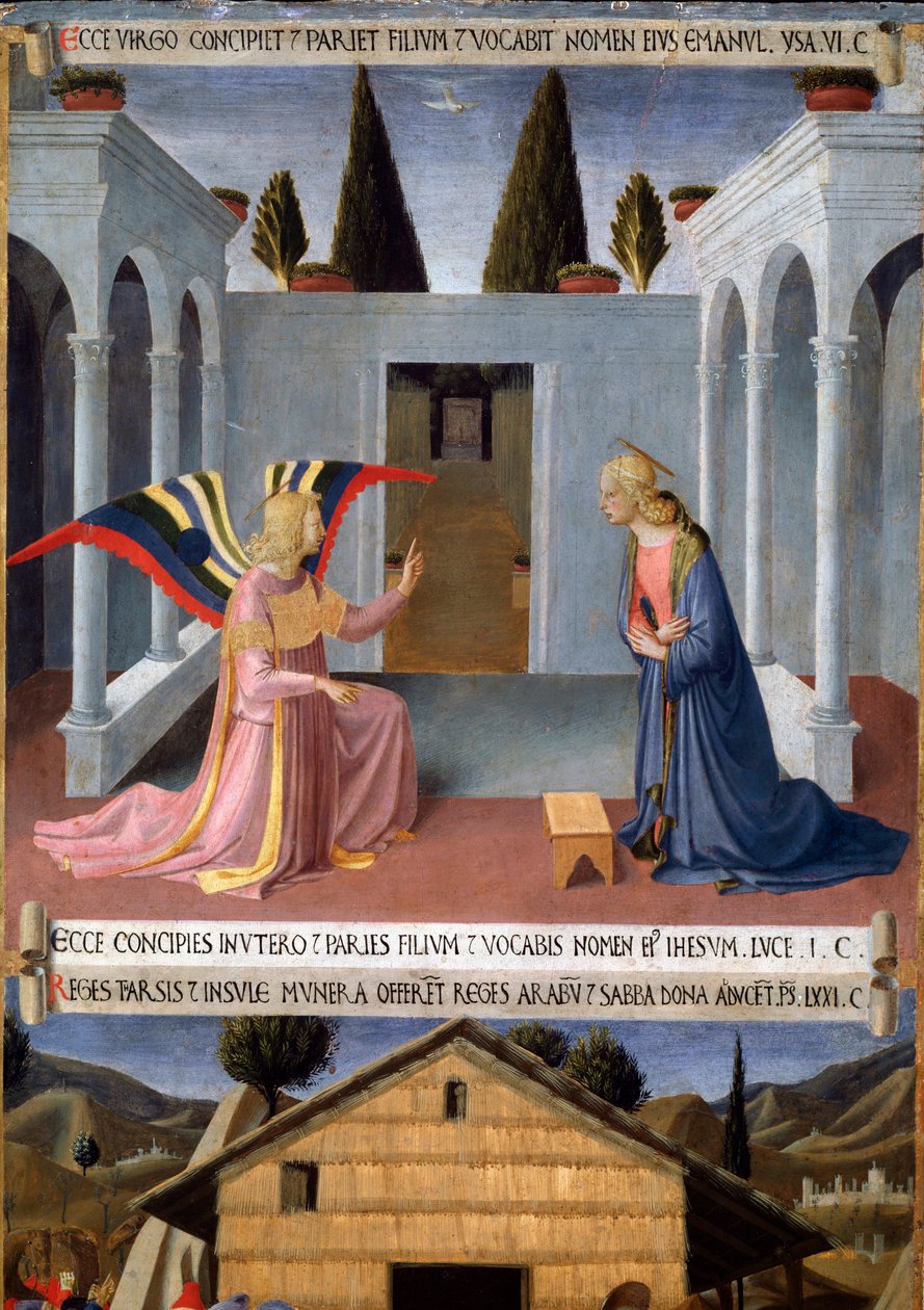 História da Vida de Cristo: a Anunciação com a Pomba do Espírito Santo (Espírito Santo) de Fra  Angelico