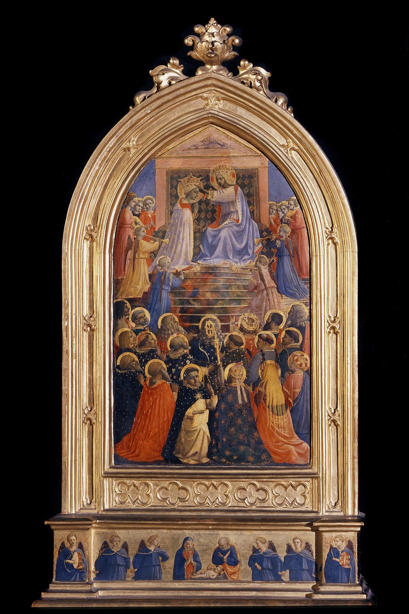 A Coroação da Virgem. Relíquia para Santa Maria Novella (Pintura sobre madeira de Fra  Angelico