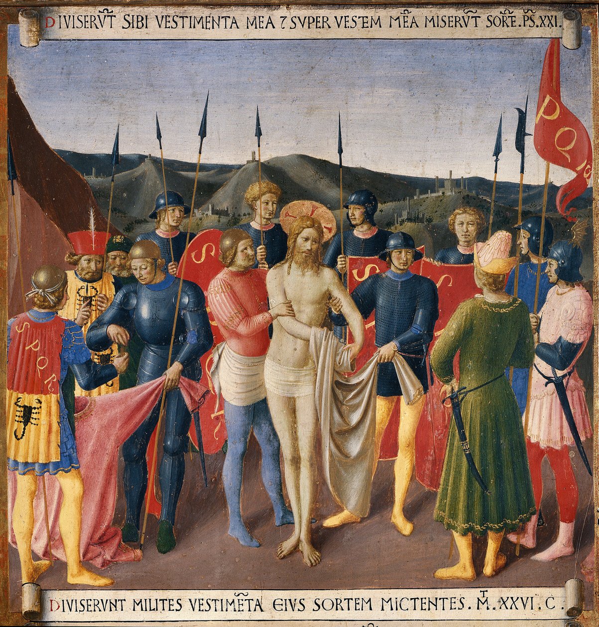 O despojamento de Cristo. A vida de Cristo, Armadio degli Argenti. (Tempera sobre madeira de Fra  Angelico