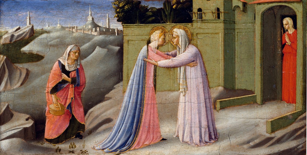 A Visitação (retábulo), pintura de Fra Angelico, c.1440 de Fra  Angelico