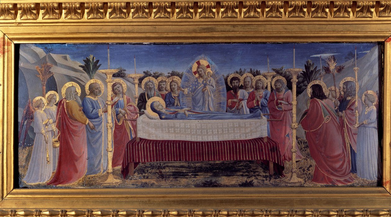O funeral da Virgem. Predelle (Pintura sobre madeira) 1435 de Fra  Angelico