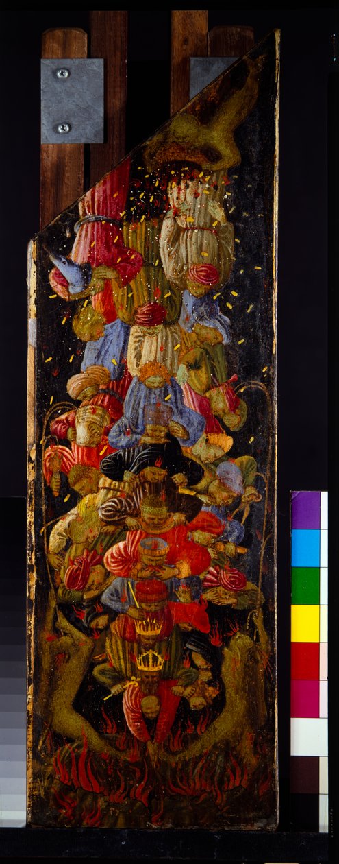 Dois painéis do Juízo Final mostrando a subida ao Céu e a descida ao Inferno (painel) de Fra (c.1387-1455) Angelico