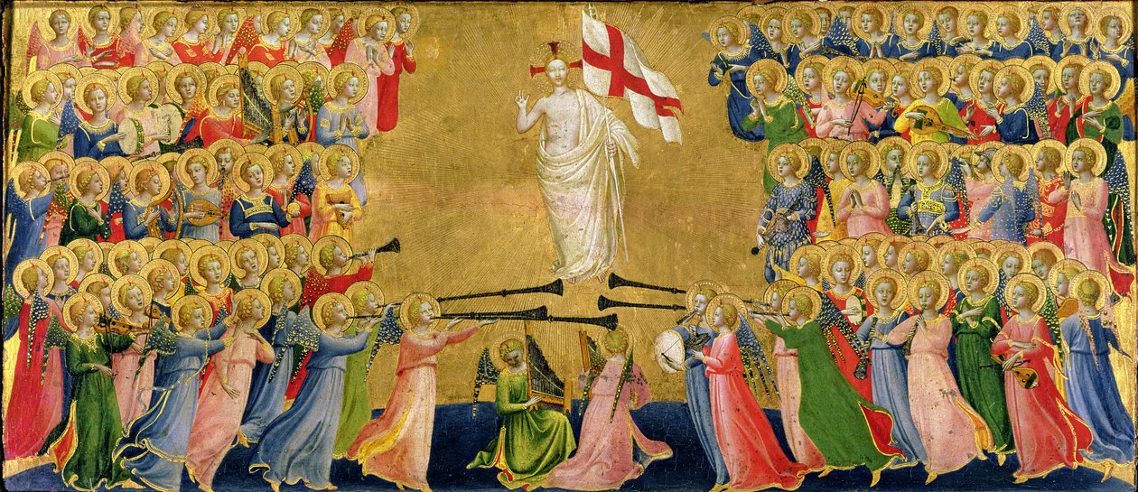 Cristo Glorificado no Tribunal do Céu, 1423-24 (tempera no painel) (para detalhes ver 90799) de Fra Angelico