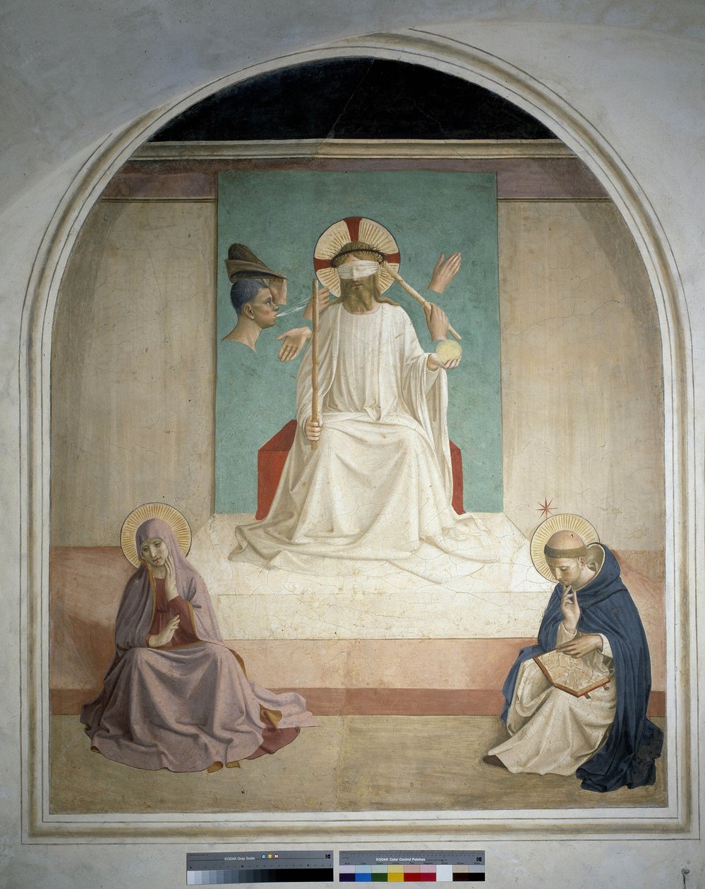 Cristo zomba da Virgem e de São Jerônimo. Fresco de Guido di Pietro de Fra Angelico