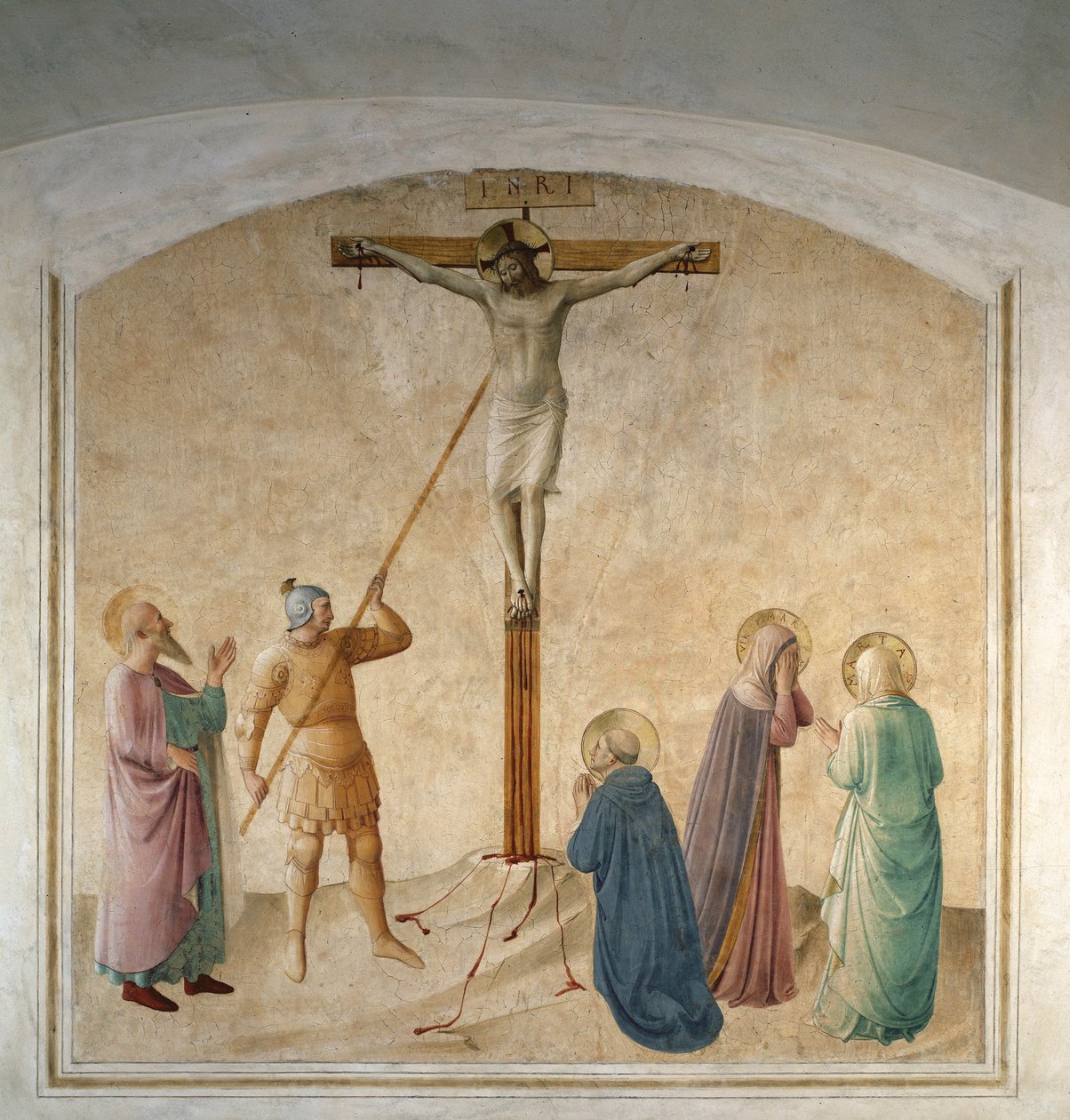 Cristo crucificado com santo Longin de Fra Angelico