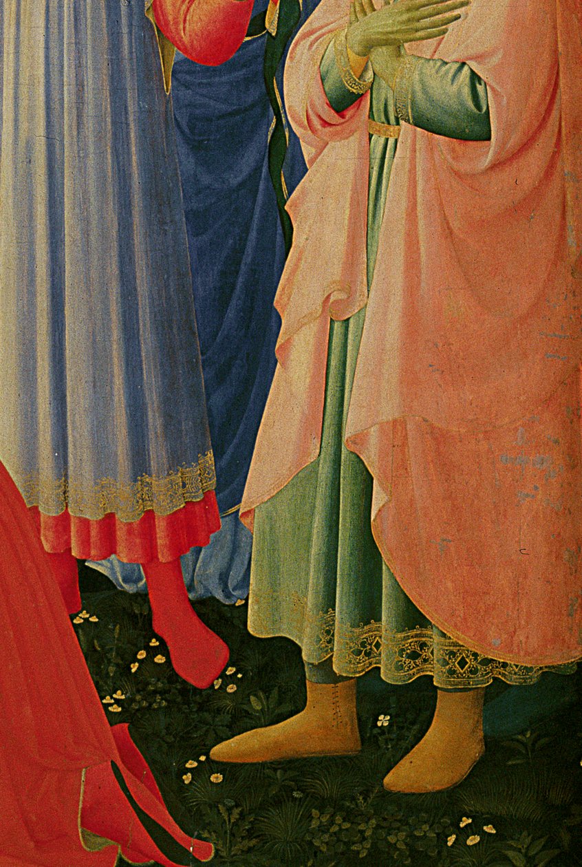 Detalhe do retábulo de Santa Trinita, moldura e pináculos por Lorenzo Monaco de Fra Angelico