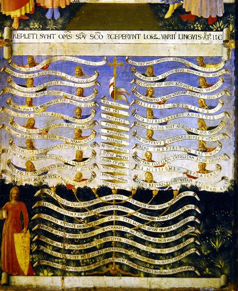 A lei do amor (tempera no painel) de Fra Angelico