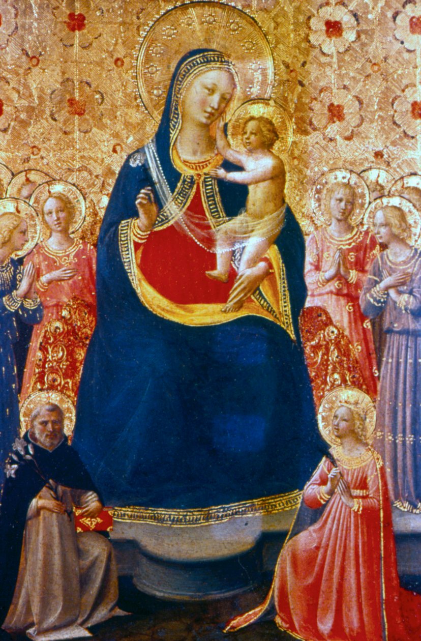Madonna e criança com santos, meados do século XV. de Fra Angelico