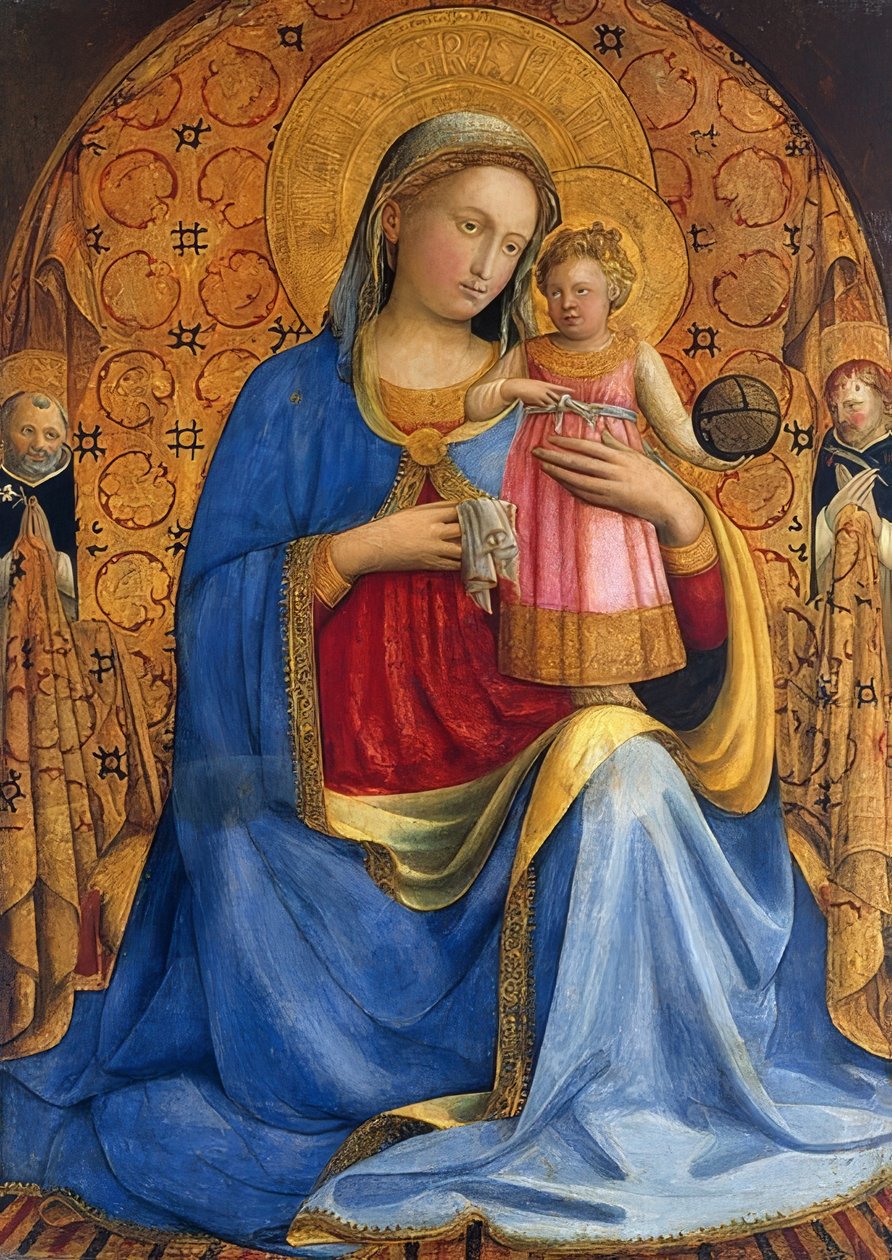 Maria com a criança. Por volta de 1433 de Fra Angelico