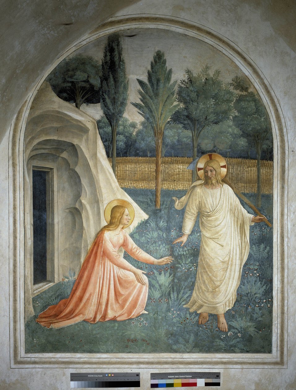 Noli me tangere. Jesus ressuscitado se recusa a ser tocado por Santa Maria Madalena, e por Fresco por Guido di Pietro de Fra Angelico