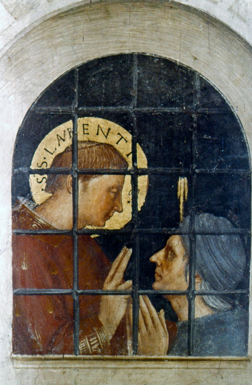 São Lourenço, convertendo seu carcereiro, início do século XV de Fra Angelico