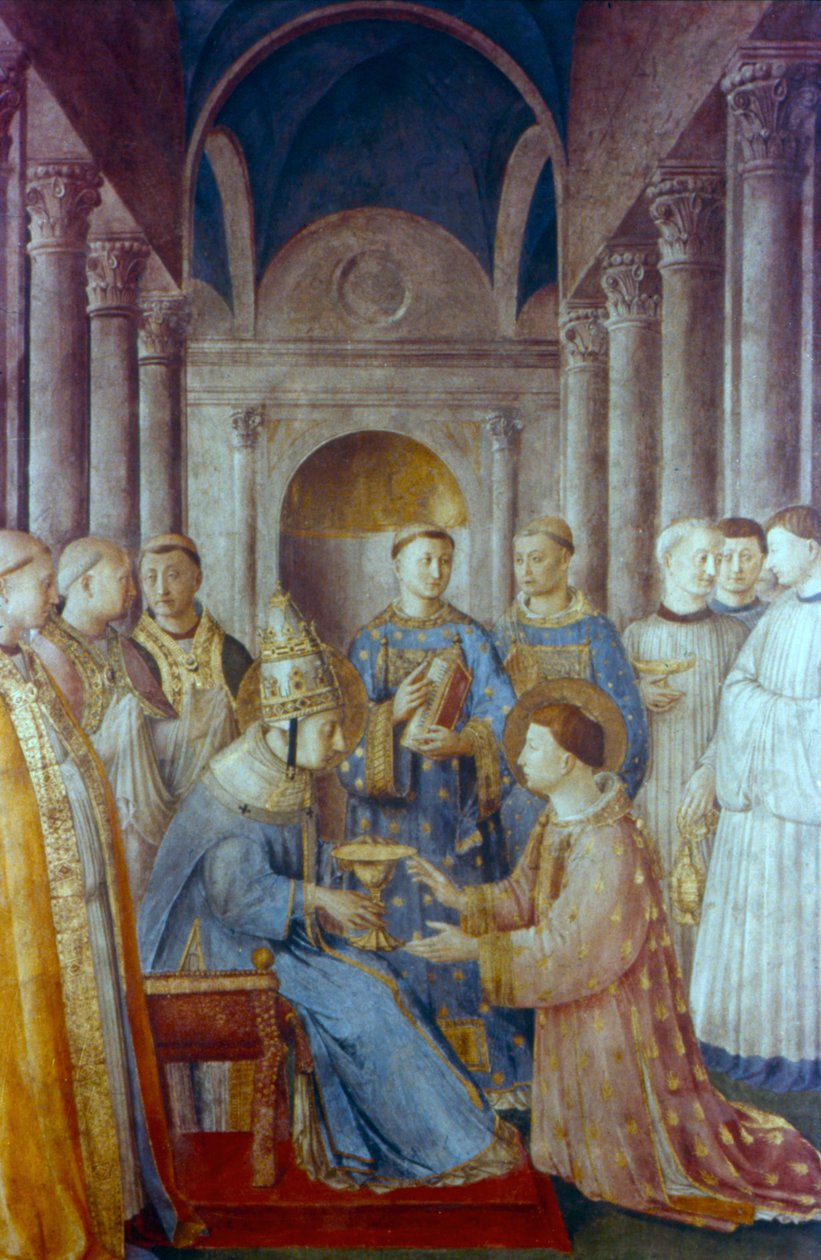 São Sisto II e seu Diácono São Lourenço, meados do século XV de Fra Angelico