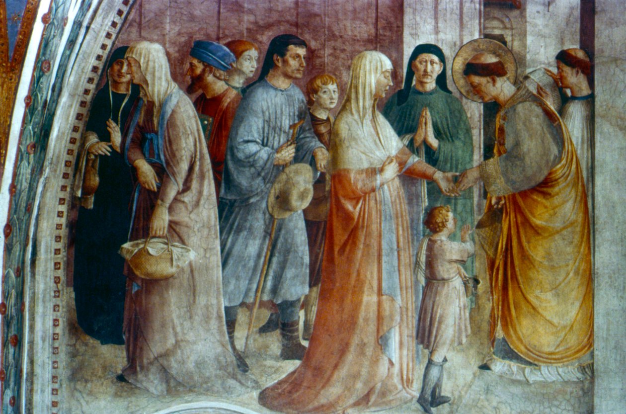 Esmola Distribuidora de Santo Estêvão, meados do século XV de Fra Angelico
