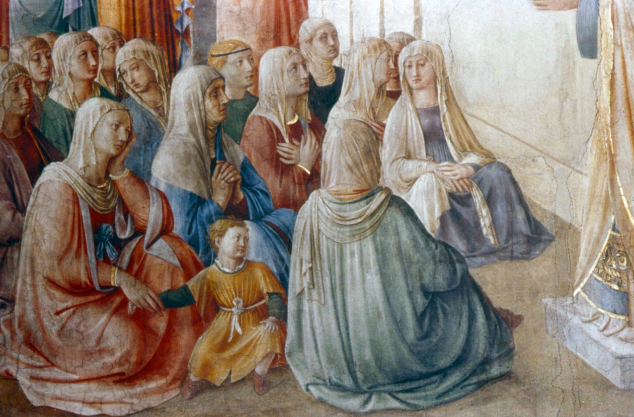 Detalhe de pregação de Santo Estêvão, meados do século XV de Fra Angelico
