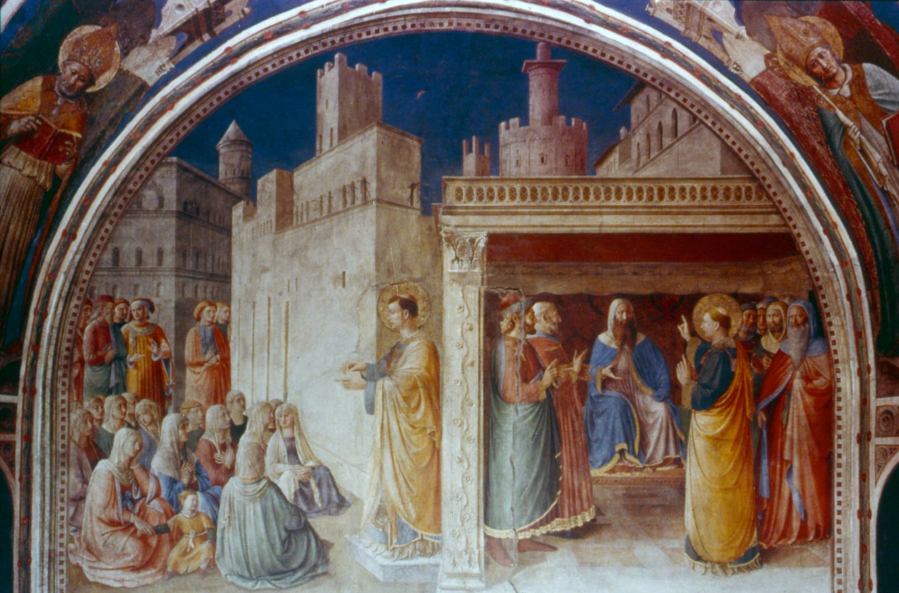 Pregação de Santo Estêvão, meados do século XV de Fra Angelico