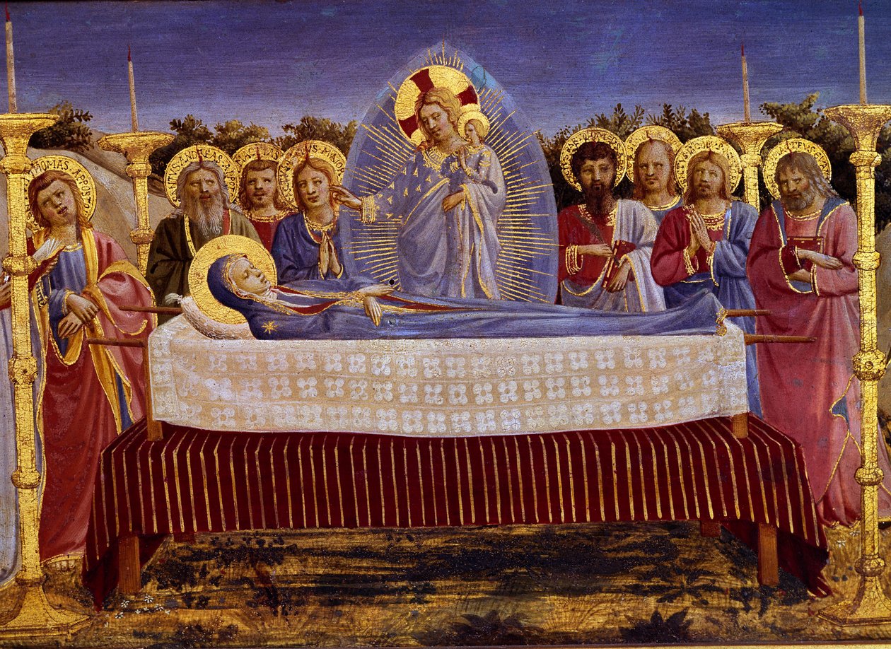 A morte da Virgem, detalhe, c.1435 têmpera no detalhe do painel de 78968 de Fra Angelico
