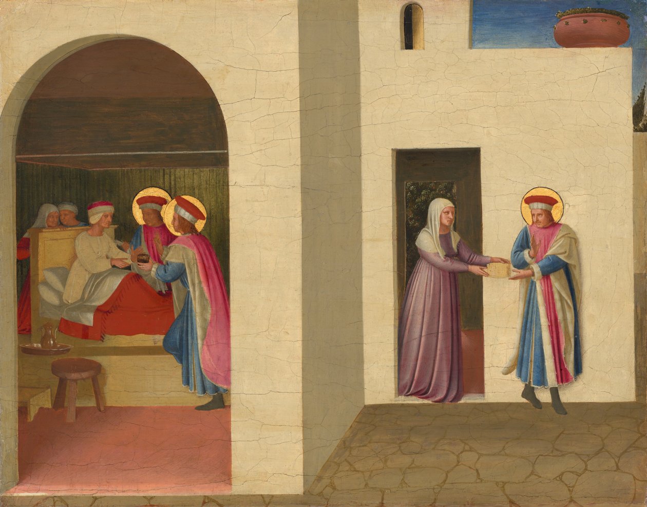 A Cura de Palladia por São Cosme e São Damião de Fra Angelico