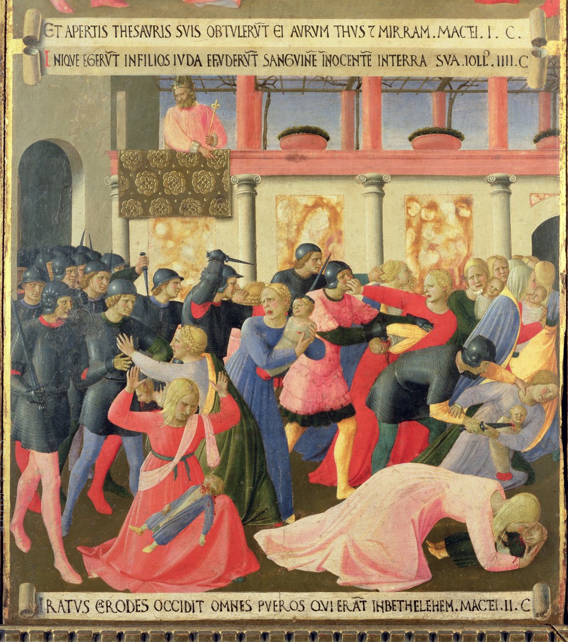 O Massacre dos Inocentes, detalhe do painel um do Tesouro de Prata da Santissima Annunziata, c.1450-53 (têmpera no painel) de Fra Angelico