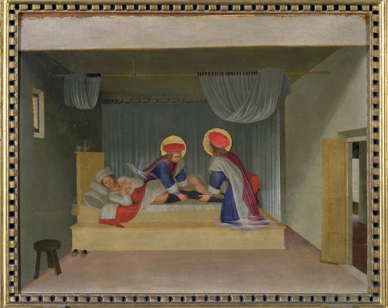 O Milagre do Diácono Justiniano, da predella do retábulo de São Marcos, 1440 (têmpera no painel) de Fra Angelico