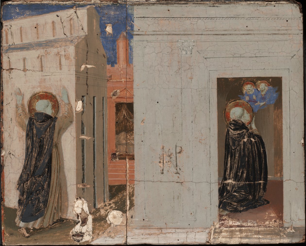 A Visão do Papa Inocêncio III; Santos Pedro e Paulo Aparecendo a São Domingos de Fra Angelico