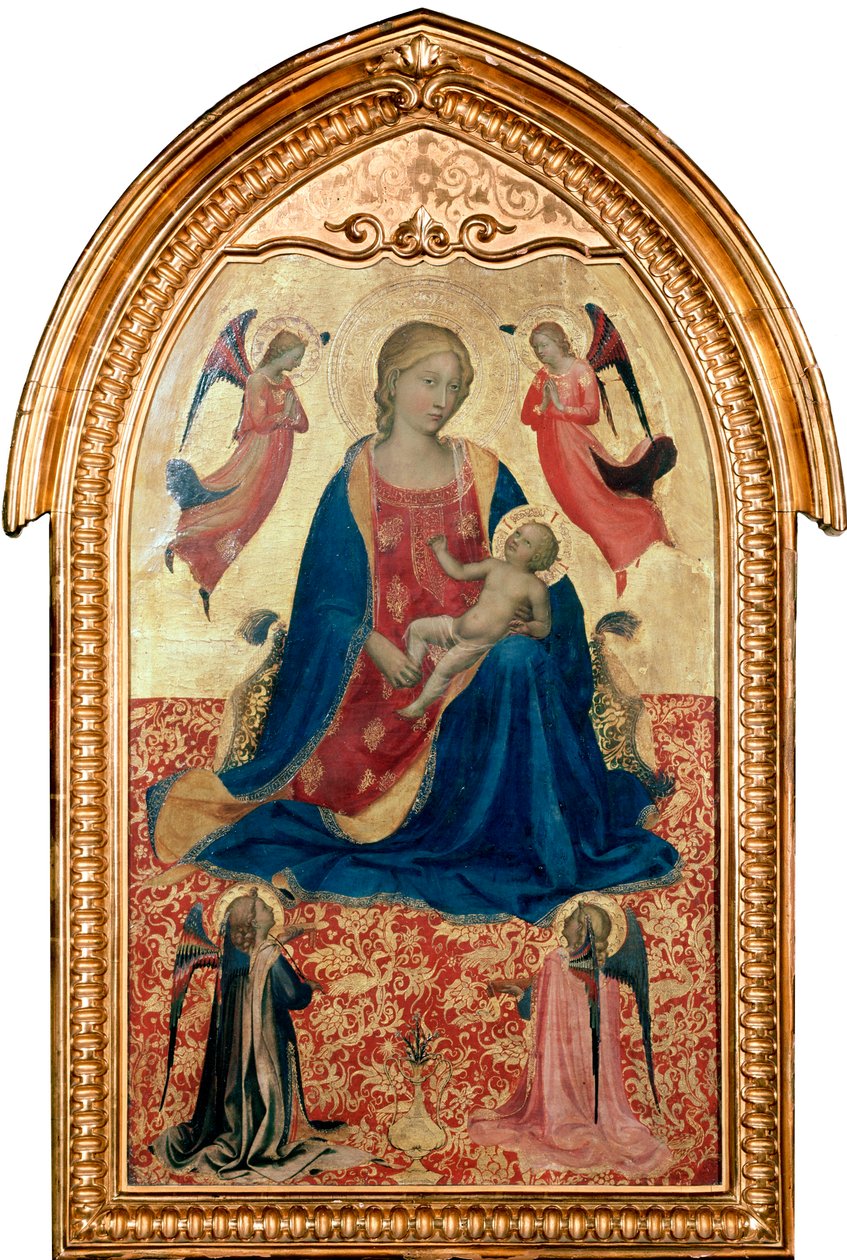 Virgem e criança com anjos, c1425 de Fra Angelico