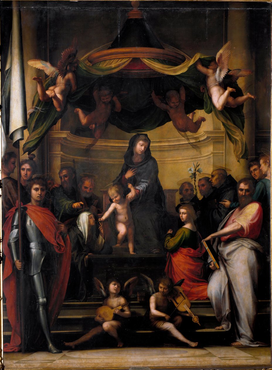 A Virgem no Trono ou “” o Casamento Místico de Santa Catarina ”” Pintura de Fra Bartolomeo de Fra Bartolomeo