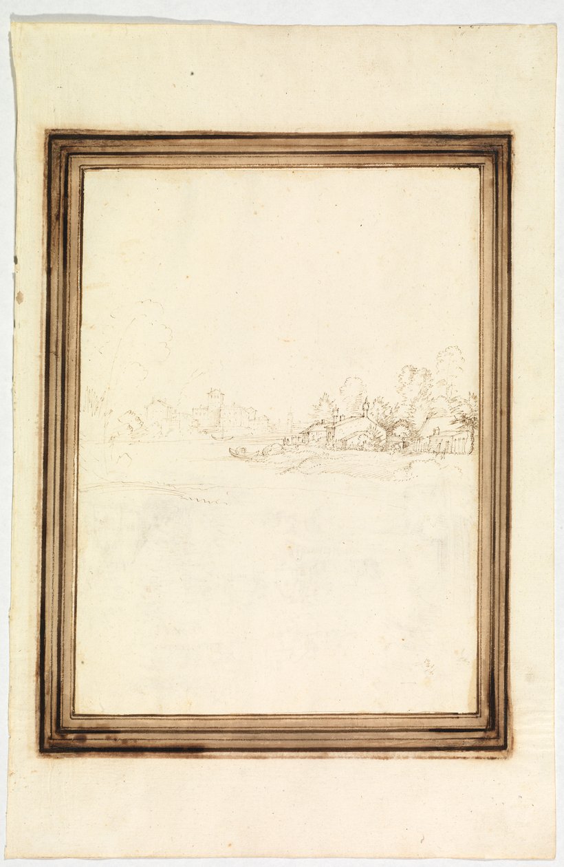 Cidade nas margens de um rio de Fra Bartolomeo