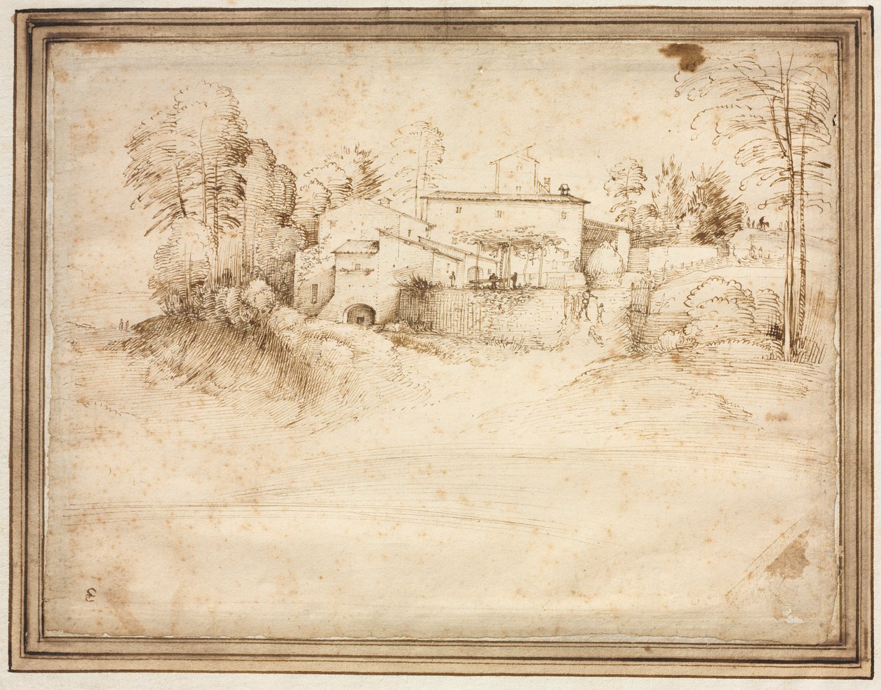 Casa de fazenda na encosta de uma colina de Fra Bartolommeo