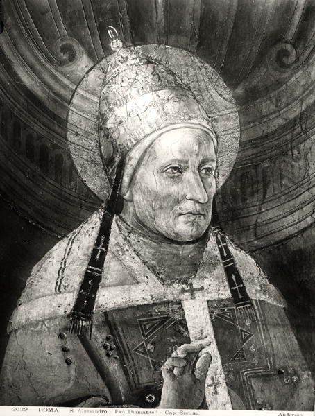 Alexandre I (d.115) da Capela Sistina (fresco) (foto a p/b) de Fra Diamante