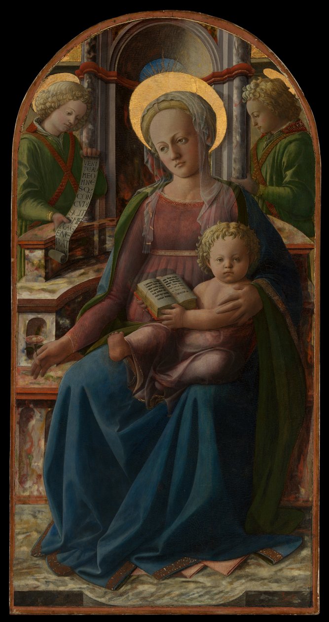 Madona entronizada com o Menino e dois anjos de Fra Filippo Lippi