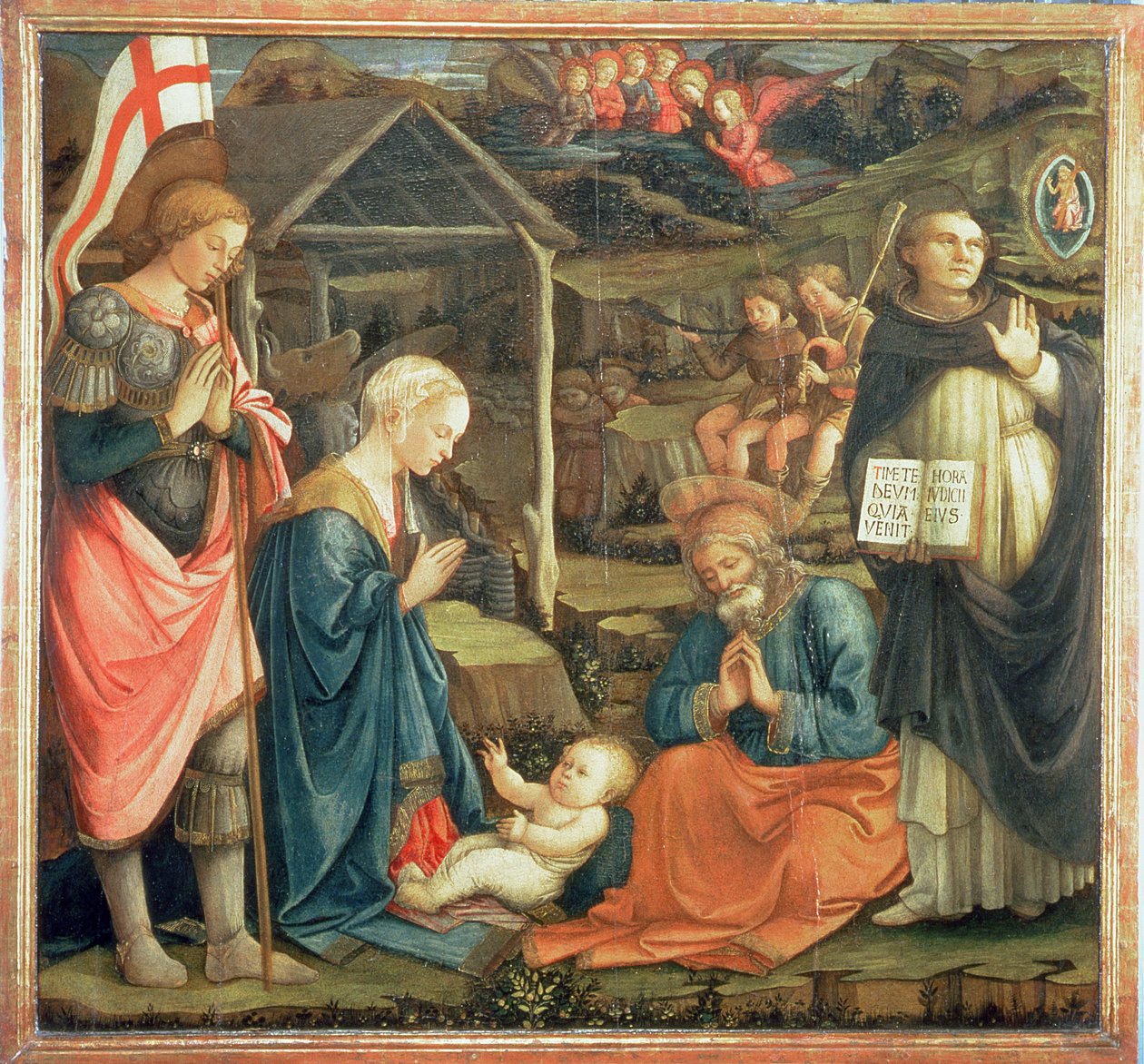 A Natividade com SS. Michael e Dominic, 1470 de Fra Filippo Lippi