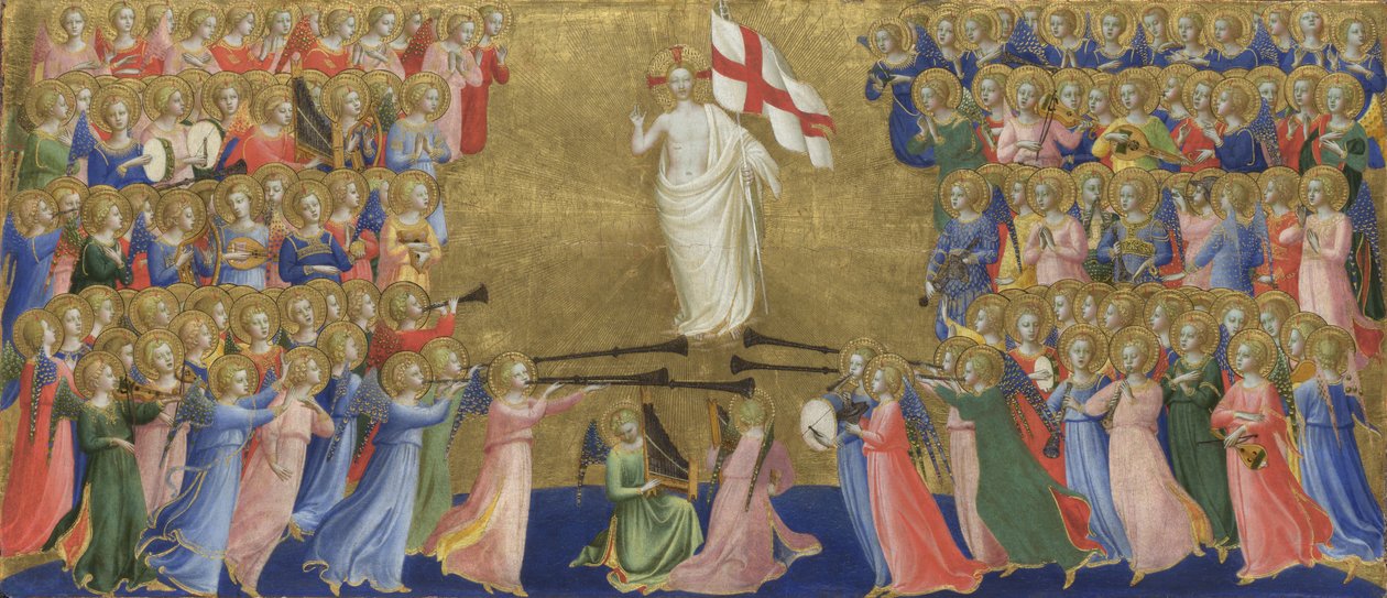 Cristo Glorificado no Painel da Corte do Céu do Retábulo de Fiesole San Domenico, c. 1423-1424 de Fra Giovanni Angelico da Fiesole