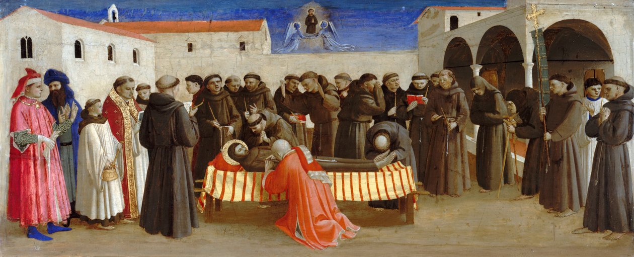 Lamentação sobre São Francisco Cenas da vida de São Francisco de Assis, ca 1429 de Fra Giovanni Angelico da Fiesole