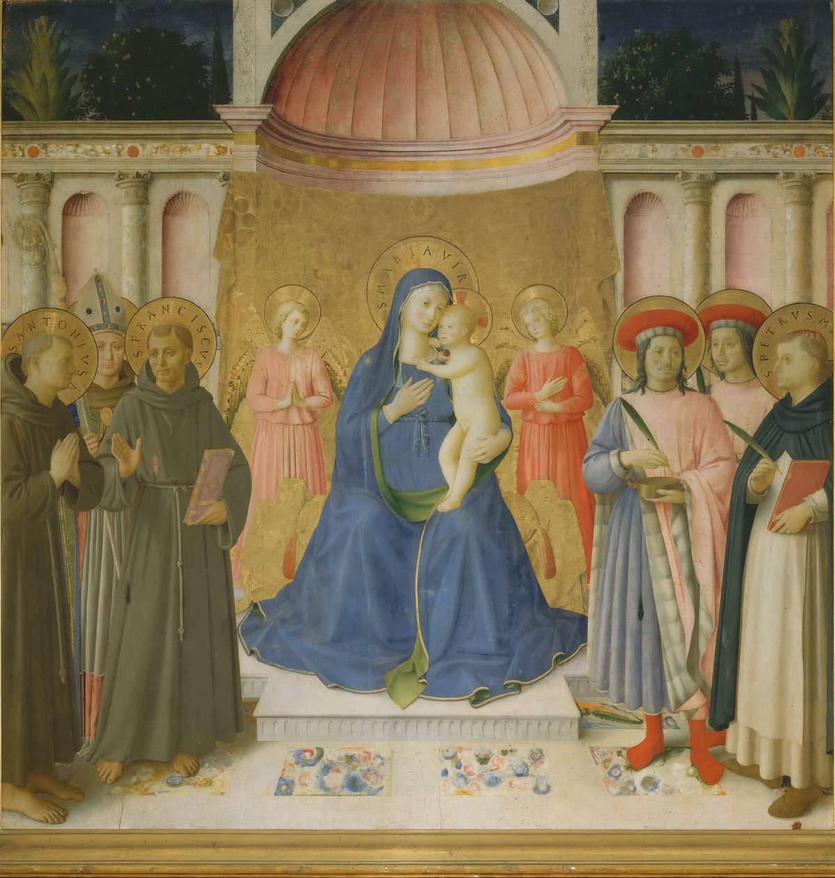 Conversa Sagrada Pala von Bosco ai Frati, c. 1450. de Fra Giovanni Angelico da Fiesole