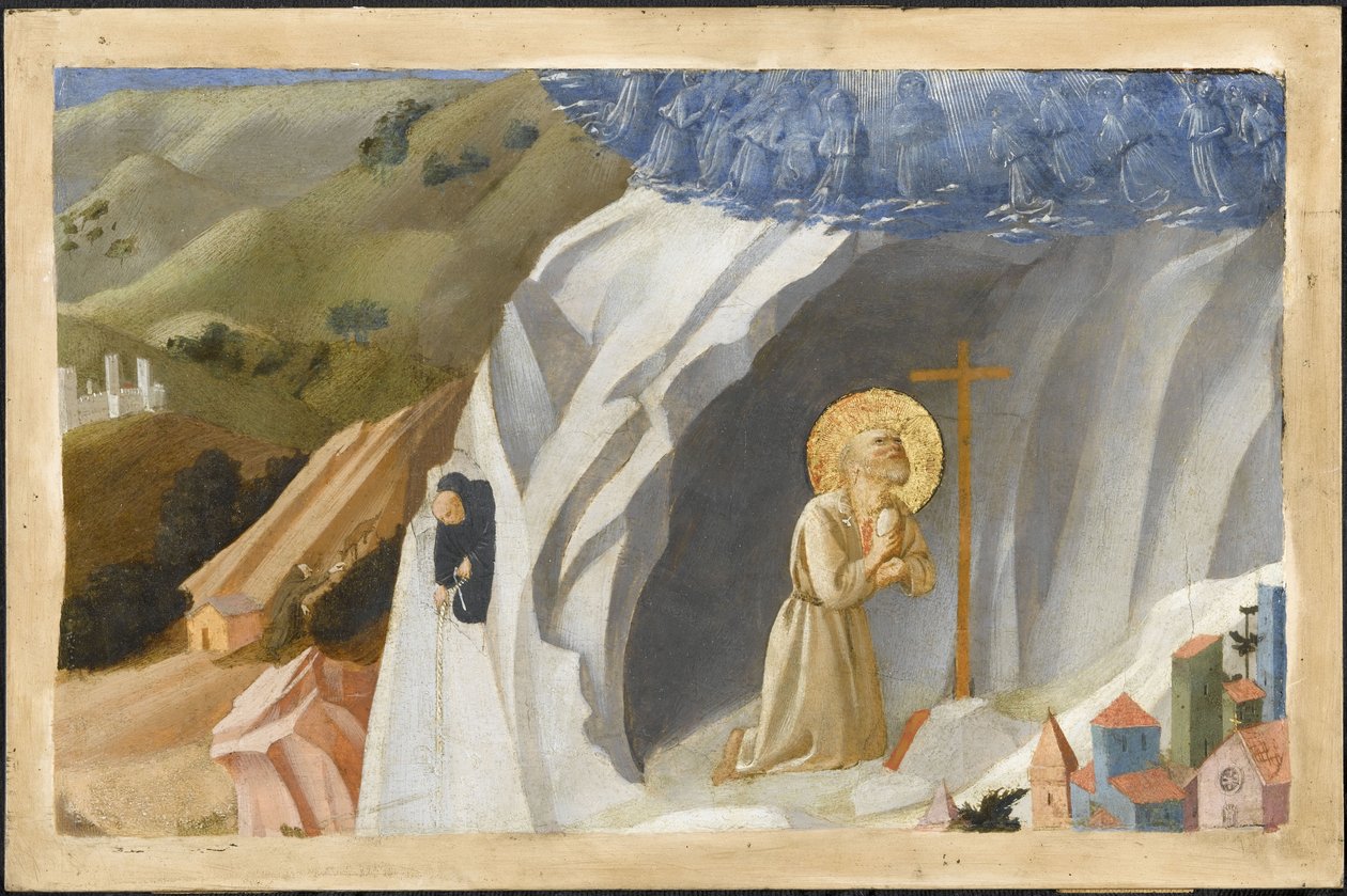 São Bento tentado no deserto, 1430 de Fra Giovanni Angelico da Fiesole