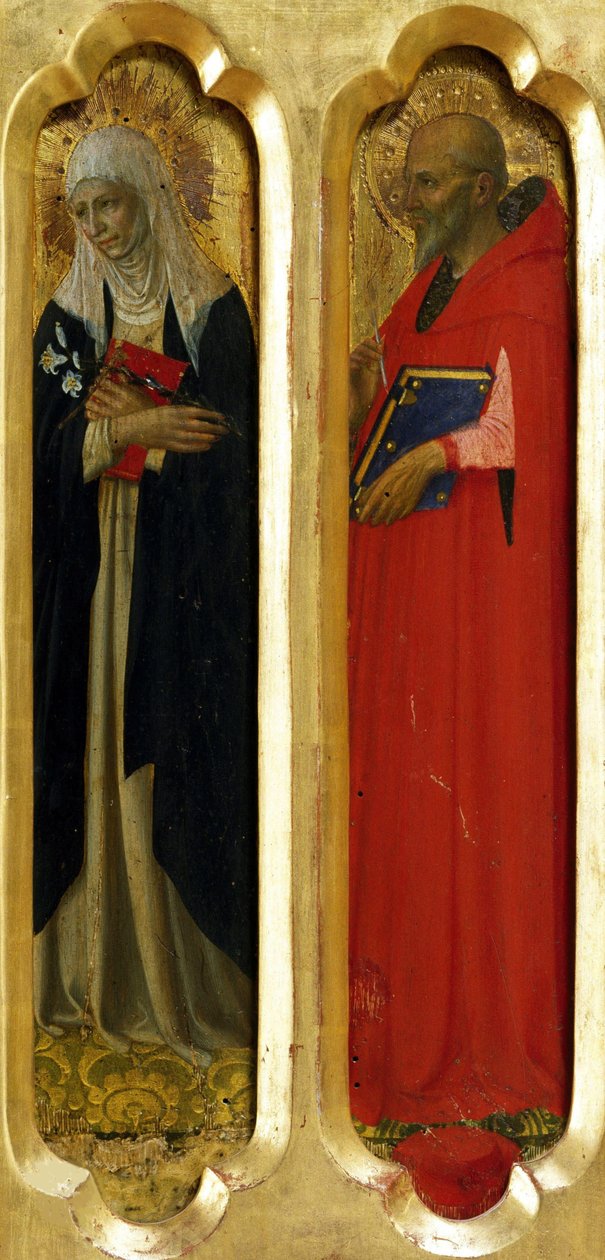 Santa Catarina de Siena e São Jerônimo de Perugia Altarpiece, ca. 1437. de Fra Giovanni Angelico da Fiesole