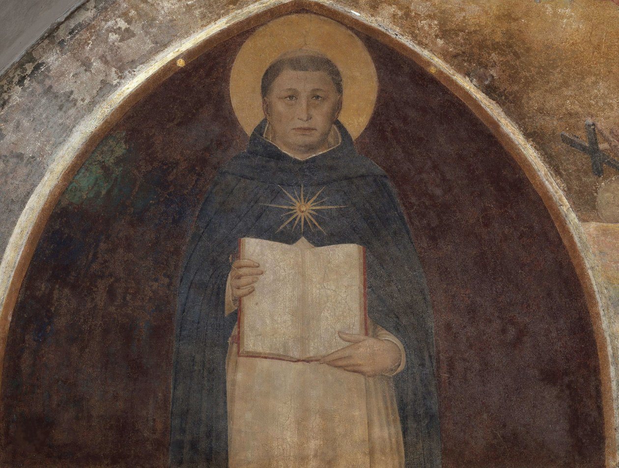 São Tomás de Aquino com a Summa Theologica, 1441-1442. de Fra Giovanni Angelico da Fiesole