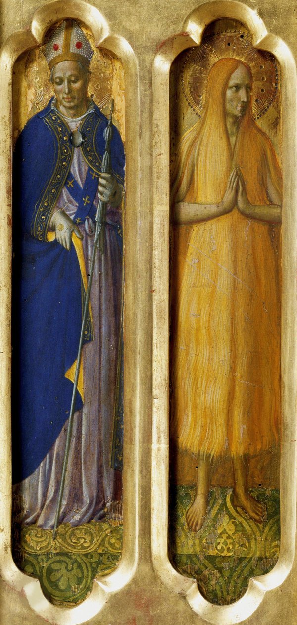 Santos Luís de Toulouse e Maria do Egipto Do Altar de Perugia, ca. 1437. de Fra Giovanni Angelico da Fiesole