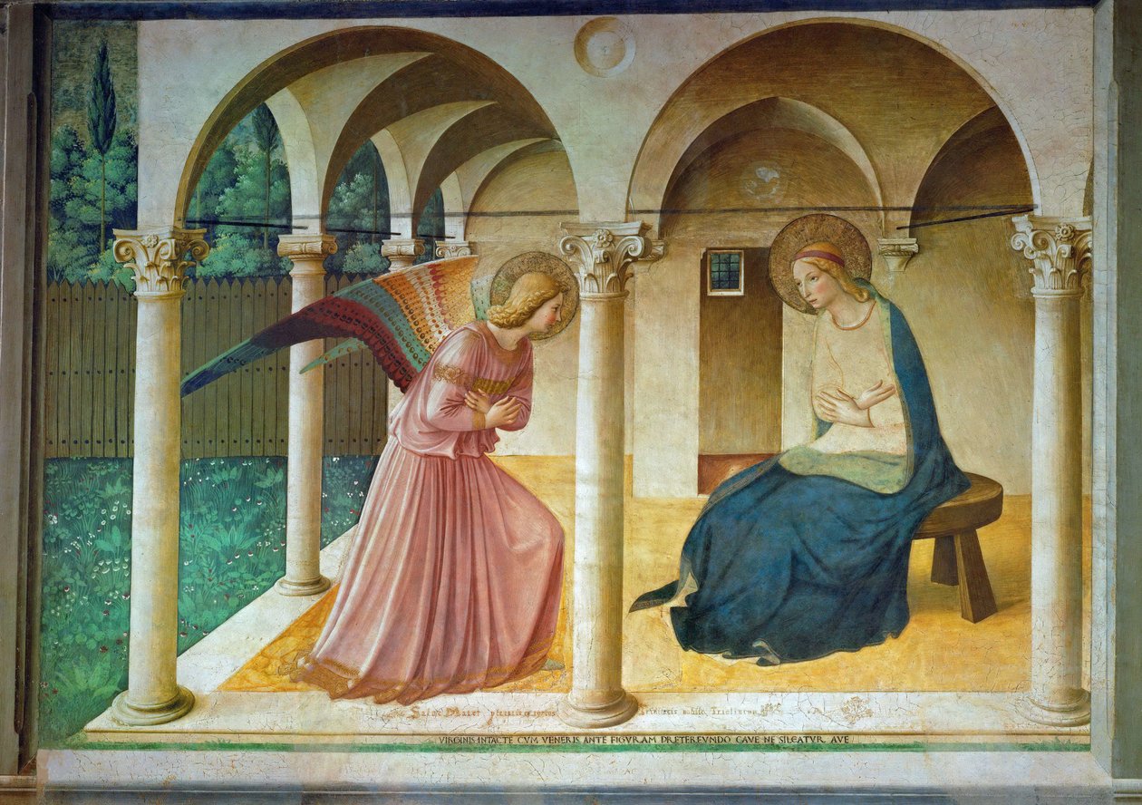 A Anunciação. de Fra Giovanni Angelico da Fiesole