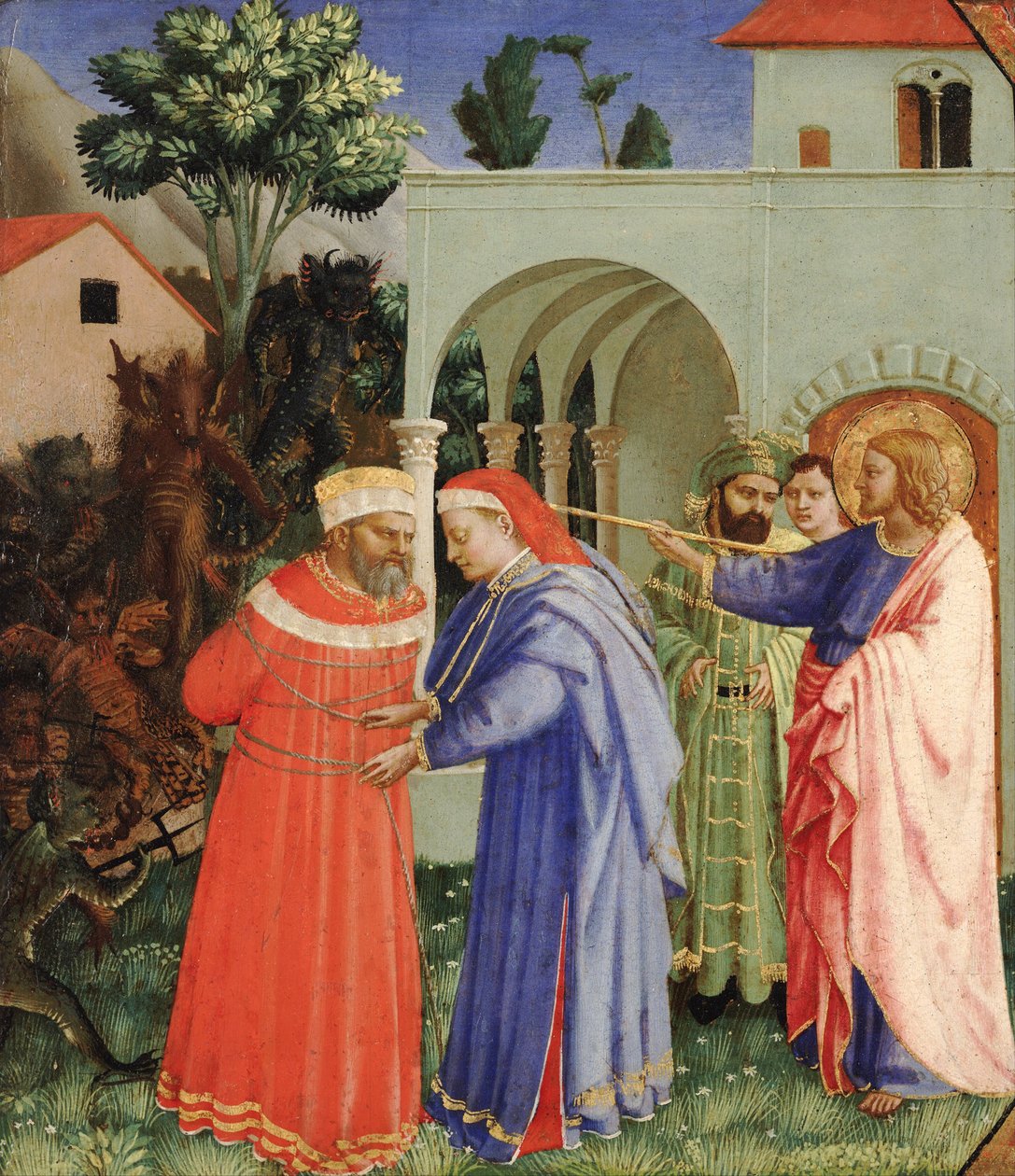O apóstolo São Tiago Maior libertando o mago Hermogenes de Fra Giovanni Angelico da Fiesole