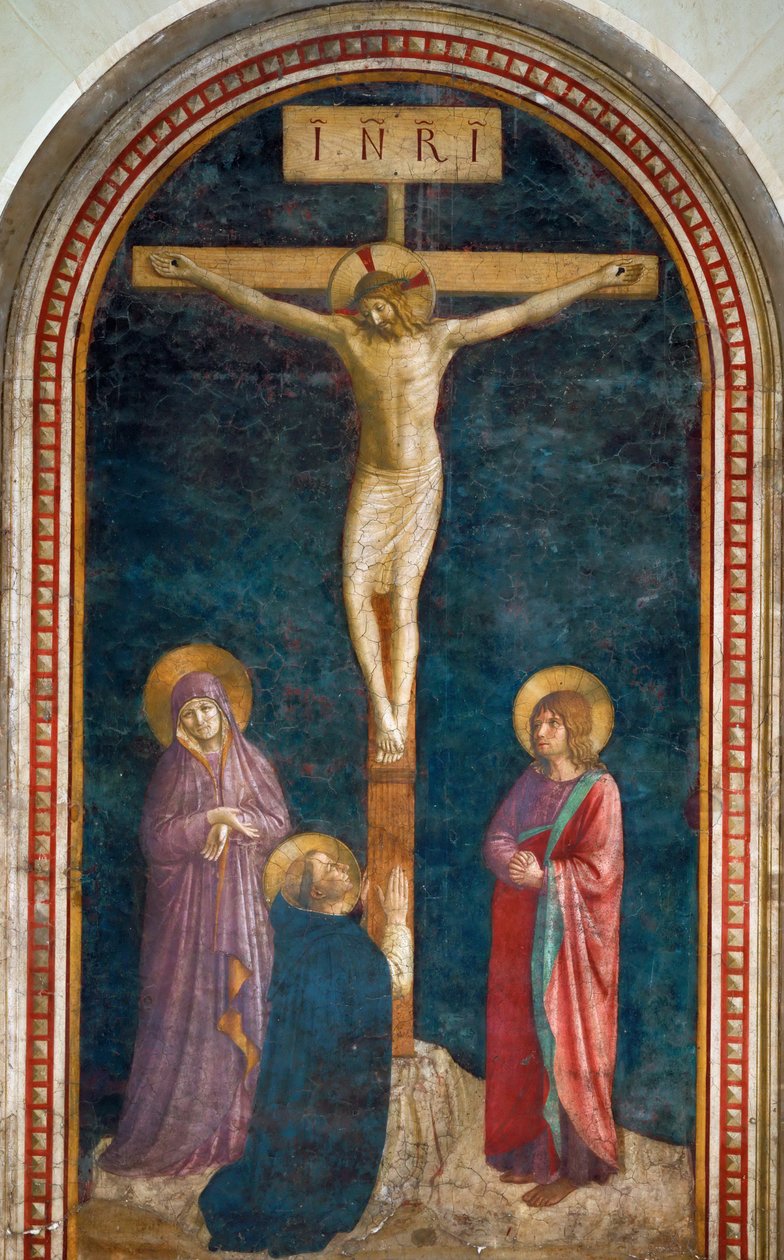 A crucificação com São Domingos, c. 1440 de Fra Giovanni Angelico da Fiesole