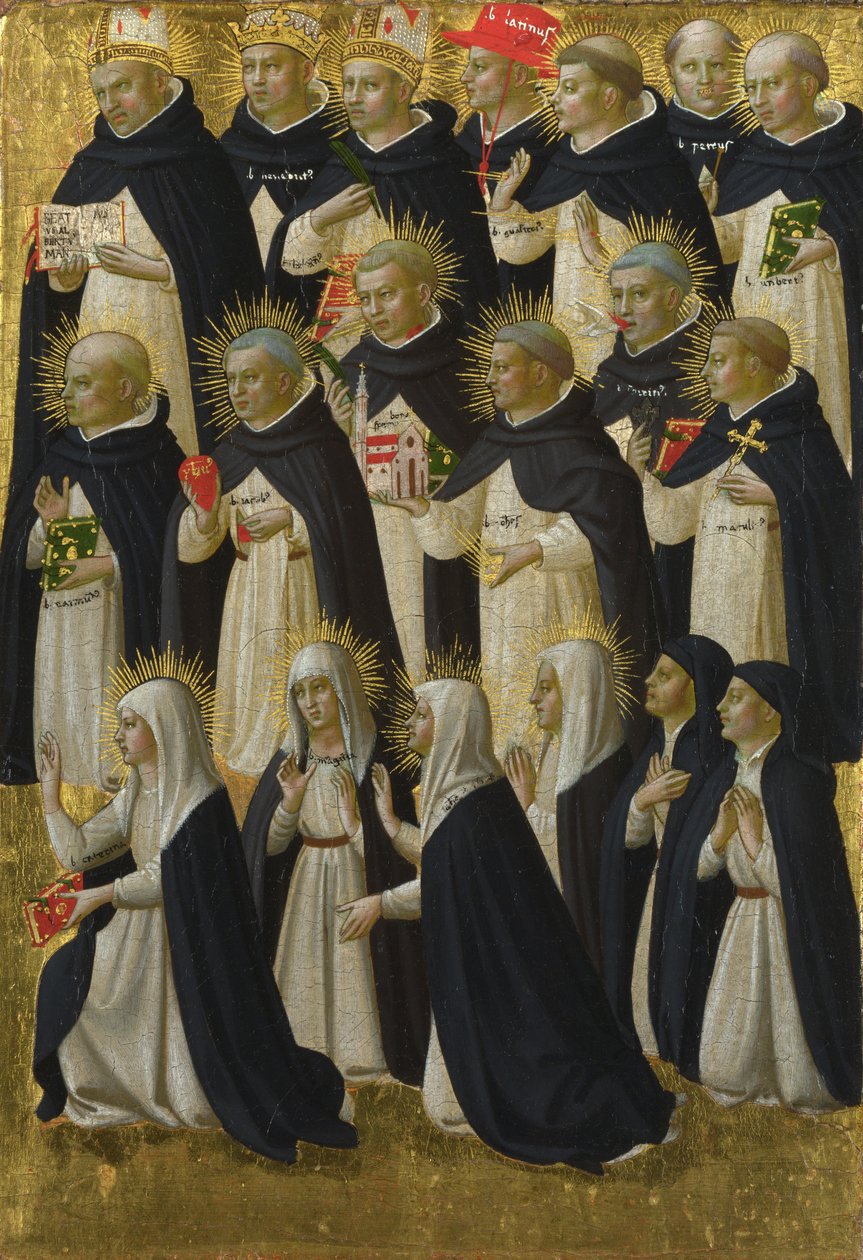 O Painel Abençoado Dominicano do Retábulo de Fiesole San Domenico, c. 1423-1424 de Fra Giovanni Angelico da Fiesole
