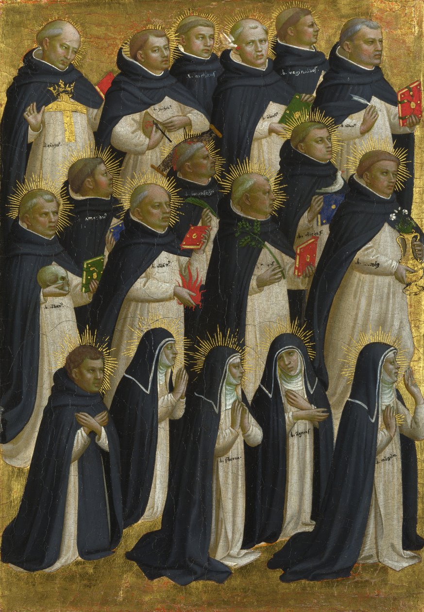 O Painel Abençoado Dominicano do Retábulo de Fiesole San Domenico, c. 1423-1424 de Fra Giovanni Angelico da Fiesole
