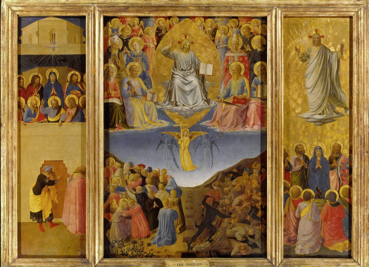 O Tríptico do Juízo Final, ca. 1447. de Fra Giovanni Angelico da Fiesole